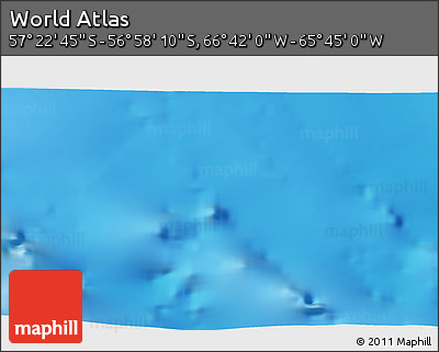 Physical 3D Map of the Area around 57° 10' 28" S, 66° 13' 29" W
