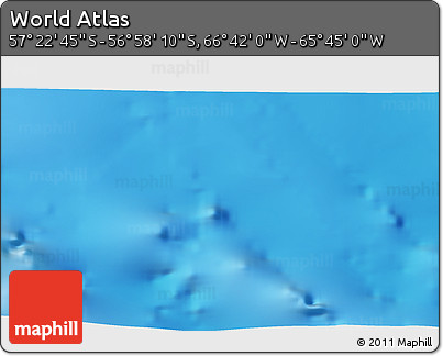 Physical 3D Map of the Area around 57° 10' 28" S, 66° 13' 29" W