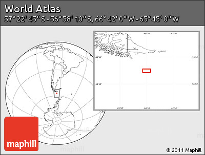 Blank Location Map of the Area around 57° 10' 28" S, 66° 13' 29" W
