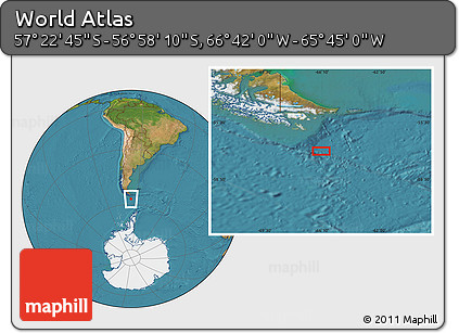 Satellite Location Map of the Area around 57° 10' 28" S, 66° 13' 29" W