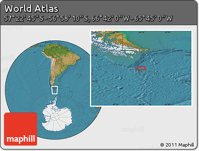 Satellite Location Map of the Area around 57° 10' 28" S, 66° 13' 29" W