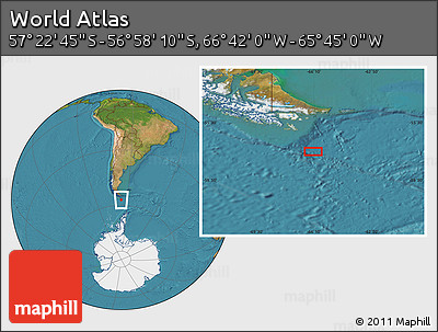 Satellite Location Map of the Area around 57° 10' 28" S, 66° 13' 29" W
