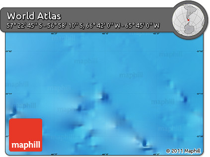 Physical Map of the Area around 57° 10' 28" S, 66° 13' 29" W
