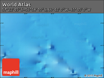 Physical Map of the Area around 57° 10' 28" S, 66° 13' 29" W
