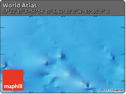 Physical Map of the Area around 57° 10' 28" S, 66° 13' 29" W