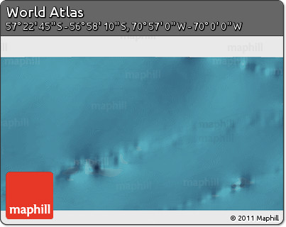 Satellite 3D Map of the Area around 57° 10' 28" S, 70° 28' 29" W