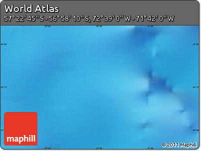 Physical Map of the Area around 57° 10' 28" S, 72° 10' 30" W