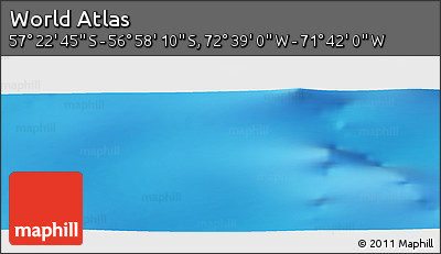 Physical Panoramic Map of the Area around 57° 10' 28" S, 72° 10' 30" W
