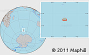 Gray Location Map of the area around 57° 10' 28" S, 74° 1' 30" E