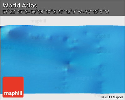Physical 3D Map of the Area around 57° 10' 28" S, 74° 43' 29" W