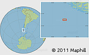 Savanna Style Location Map of the area around 57° 10' 28" S, 75° 34' 29" W