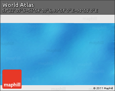 Physical 3D Map of the Area around 57° 10' 28" S, 94° 25' 30" E
