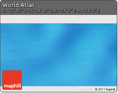 Physical 3D Map of the Area around 57° 10' 28" S, 94° 25' 30" E