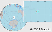 Gray Location Map of the area around 57° 10' 28" S, 94° 25' 30" E