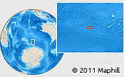 Shaded Relief Location Map of the area around 57° 10' 28" S, 94° 25' 30" E