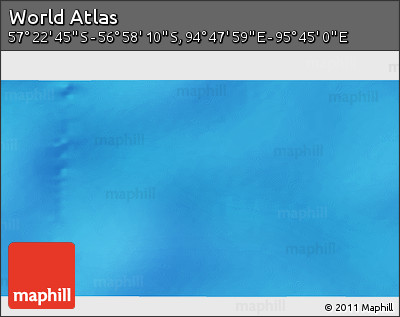 Physical 3D Map of the Area around 57° 10' 28" S, 95° 16' 30" E