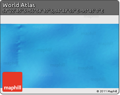 Physical 3D Map of the Area around 57° 10' 28" S, 95° 16' 30" E