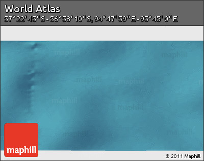 Satellite 3D Map of the Area around 57° 10' 28" S, 95° 16' 30" E
