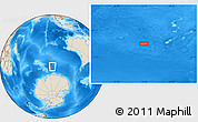 Shaded Relief Location Map of the area around 57° 10' 28" S, 95° 16' 30" E