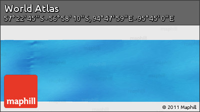 Physical Panoramic Map of the Area around 57° 10' 28" S, 95° 16' 30" E