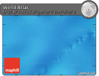 Physical Map of the Area around 57° 10' 28" S, 96° 7' 30" E