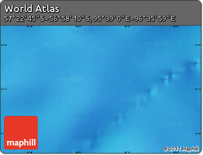 Physical Map of the Area around 57° 10' 28" S, 96° 7' 30" E