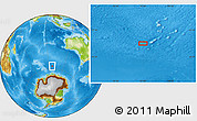 Physical Location Map of the area around 57° 10' 28" S, 96° 58' 29" E