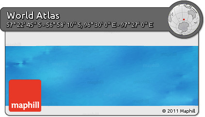 Physical Panoramic Map of the Area around 57° 10' 28" S, 96° 58' 29" E