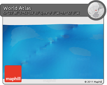 Physical 3D Map of the Area around 57° 10' 28" S, 97° 40' 30" W