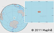 Gray Location Map of the area around 57° 10' 28" S, 98° 40' 30" E