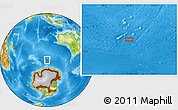 Physical Location Map of the area around 57° 10' 28" S, 99° 31' 30" E