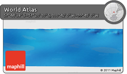 Physical Panoramic Map of the Area around 57° 32' 24" S, 100° 13' 29" W