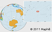 Political Location Map of the area around 57° 32' 24" S, 102° 55' 30" E