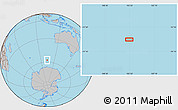 Gray Location Map of the area around 57° 32' 24" S, 103° 46' 30" E
