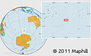 Political Location Map of the area around 57° 32' 24" S, 103° 46' 30" E