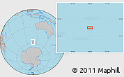 Gray Location Map of the area around 57° 32' 24" S, 108° 1' 30" E