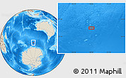 Shaded Relief Location Map of the area around 57° 32' 24" S, 108° 1' 30" E