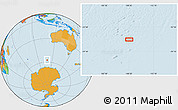 Political Location Map of the area around 57° 32' 24" S, 108° 52' 30" E