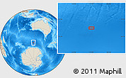 Shaded Relief Location Map of the area around 57° 32' 24" S, 117° 22' 30" E