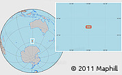 Gray Location Map of the area around 57° 32' 24" S, 119° 4' 29" E