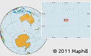 Political Location Map of the area around 57° 32' 24" S, 125° 1' 30" E