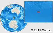 Shaded Relief Location Map of the area around 57° 32' 24" S, 125° 1' 30" E