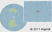 Savanna Style Location Map of the area around 57° 32' 24" S, 135° 13' 29" E, hill shading