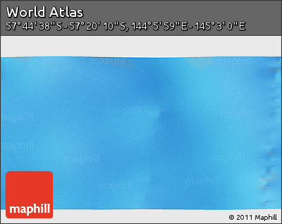 Physical 3D Map of the Area around 57° 32' 24" S, 144° 34' 29" E