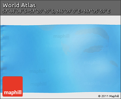 Physical 3D Map of the Area around 57° 32' 24" S, 147° 7' 30" E