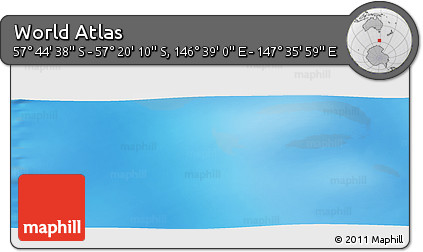 Physical Panoramic Map of the Area around 57° 32' 24" S, 147° 7' 30" E