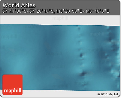 Satellite 3D Map of the Area around 57° 32' 24" S, 148° 49' 29" E