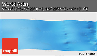 Physical Panoramic Map of the Area around 57° 32' 24" S, 148° 49' 29" E