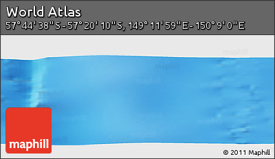 Physical Panoramic Map of the Area around 57° 32' 24" S, 149° 40' 30" E
