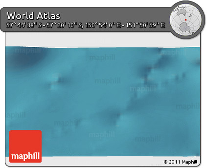 Satellite 3D Map of the Area around 57° 32' 24" S, 151° 22' 30" E
